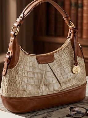BRAHMIN Golden Cream Handbag 👜
